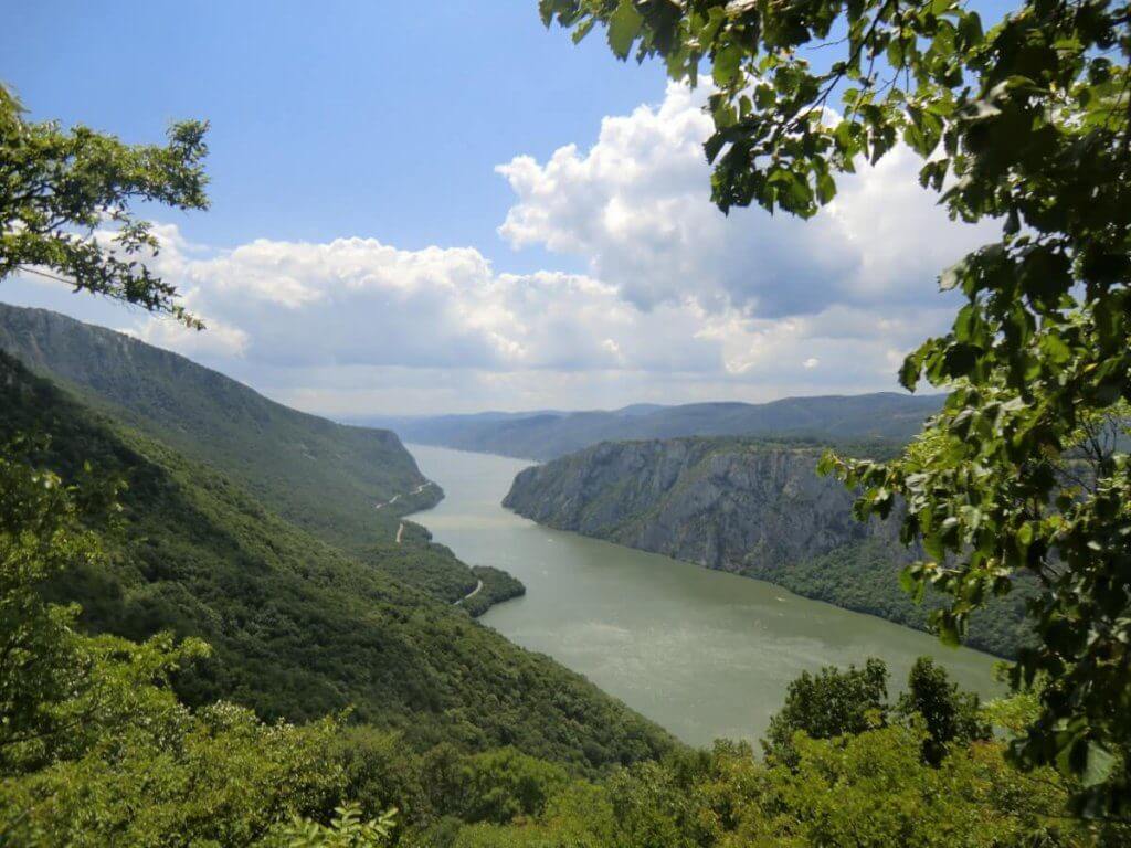 View on Danube from Djerdap in Serbia