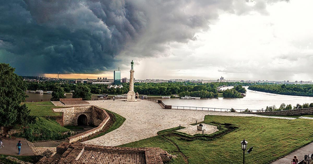 Kalemegdan under a stormy cloud